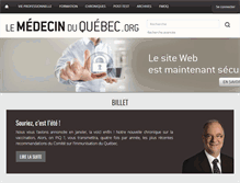 Tablet Screenshot of lemedecinduquebec.org